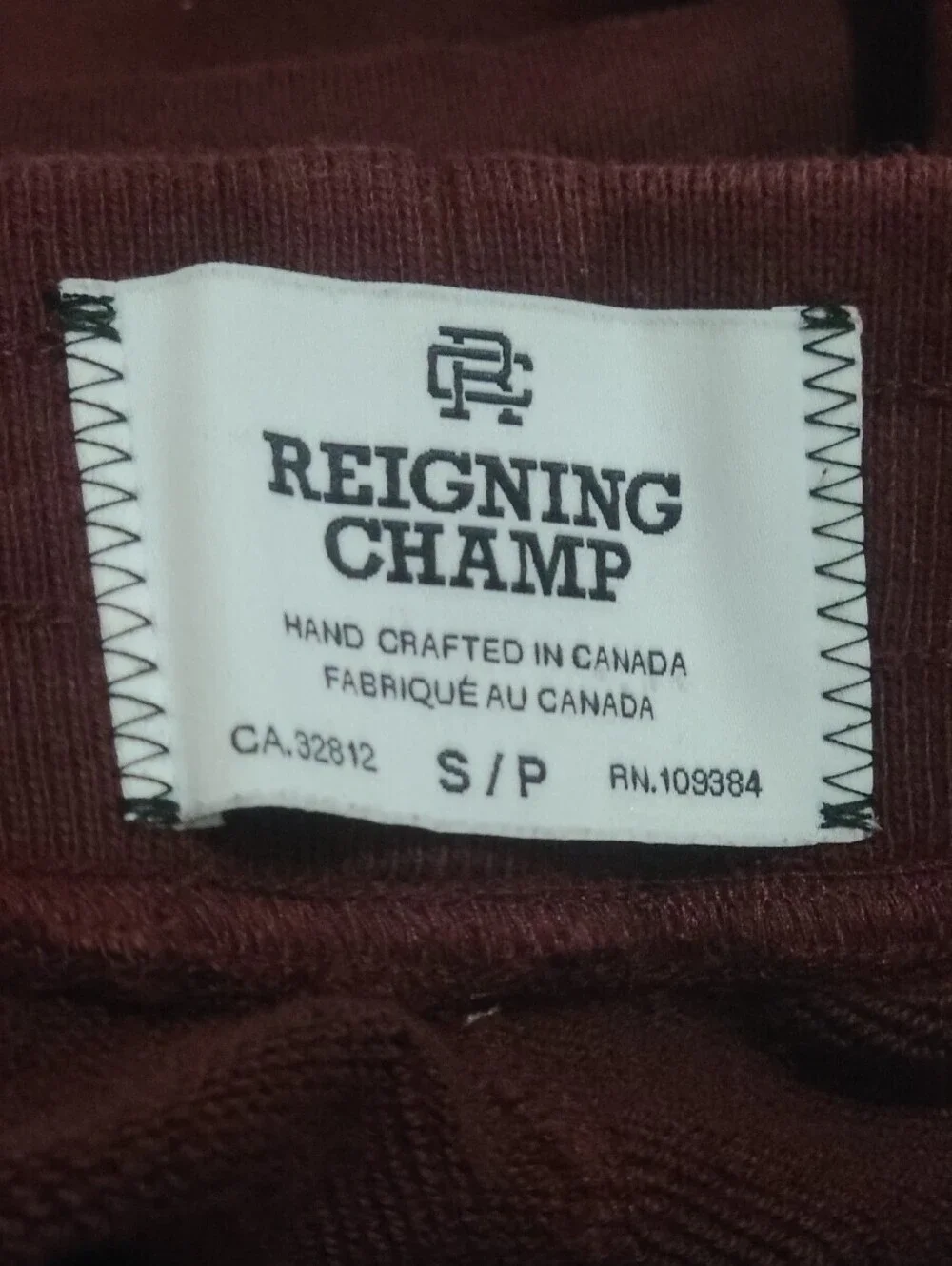 Reigning Champ Men's Burgundy Cotton Sweat Shorts Drawstring Athletic Casual